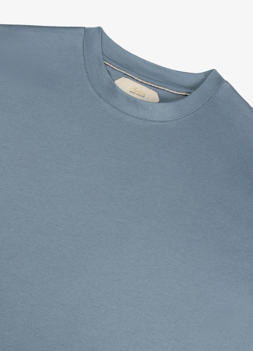 Aurélien T-shirt met ronde hals - detail 2 steel blue-400