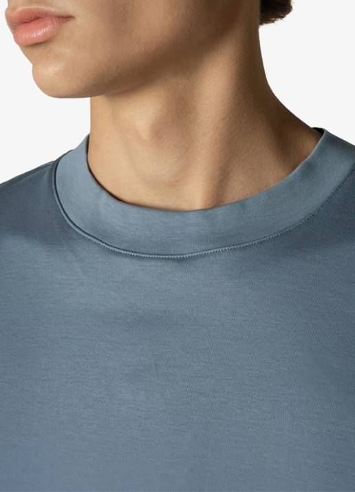 Aurélien T-shirt met ronde hals - detail 4 steel blue-400
