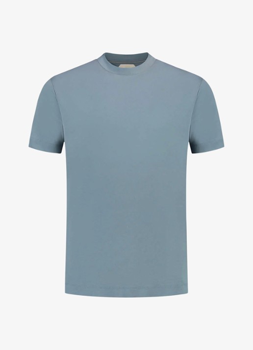 Aurélien T-shirt met ronde hals - voorkant 5 steel blue-400