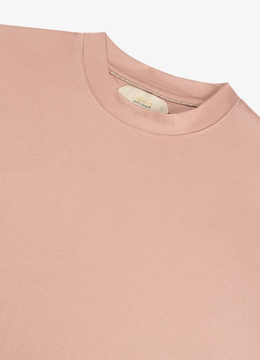Aurélien T-shirt met ronde hals - detail dusty pink-682