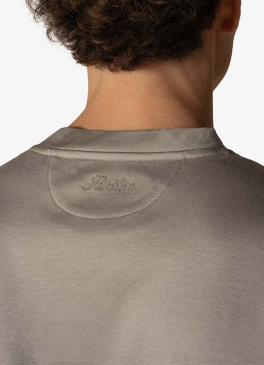 Aurélien T-shirt met ronde hals - achterkant dark taupe-901
