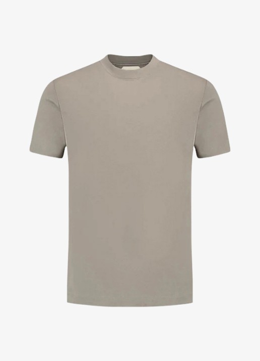 Aurélien T-shirt met ronde hals - voorkant 2 dark taupe-901