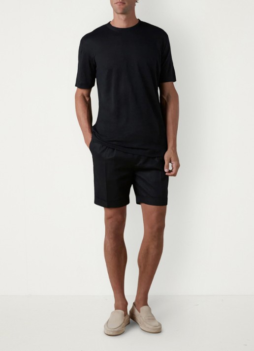 Aurélien T-shirt van linnen - voorkant 3 black-1