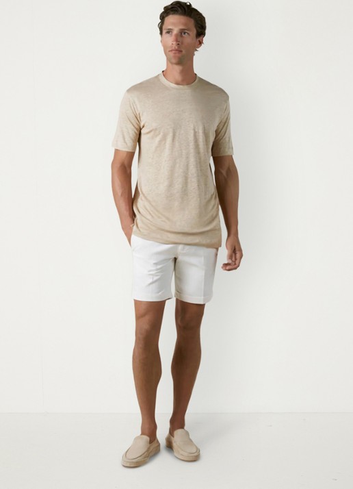 Aurélien T-shirt van linnen - voorkant 5 beige-260