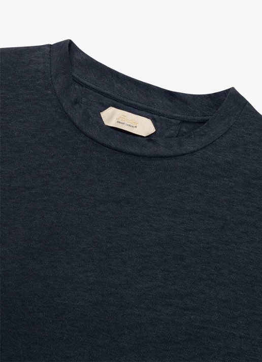 Aurélien T-shirt van linnen - detail 5 navy-410