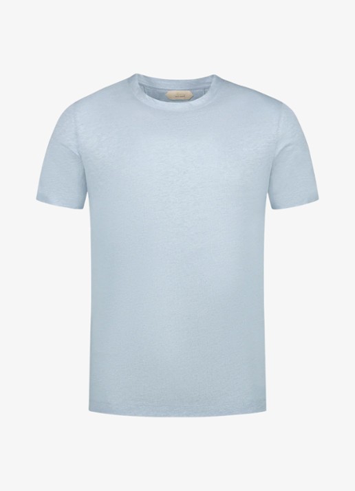 Aurélien T-shirt van linnen - voorkant 6 light blue-450