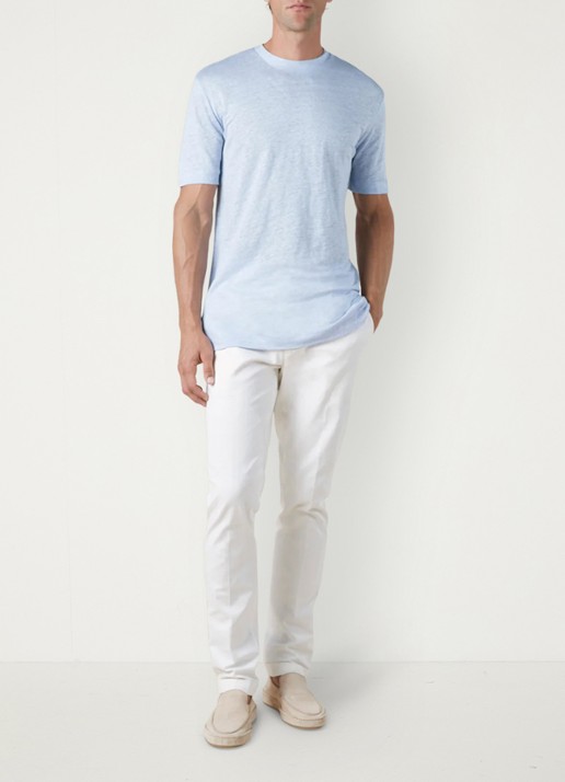Aurélien T-shirt van linnen - voorkant 7 light blue-450