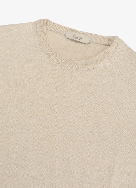 Aurélien T-shirt van merino wol - detail 3 light beige-271
