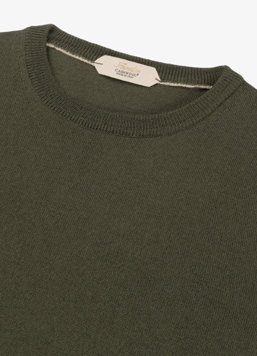 Aurélien T-shirt van merino wol - detail 4 olive-300