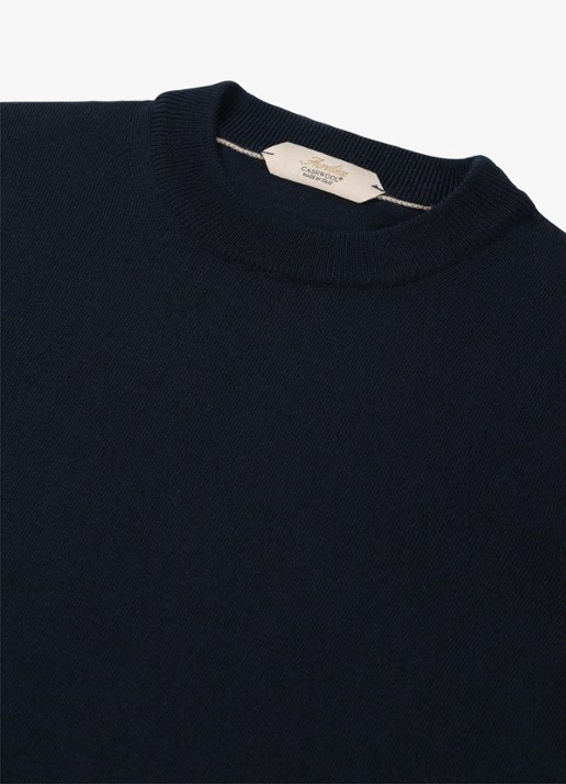 Aurélien T-shirt van merino wol - detail 3 navy-410