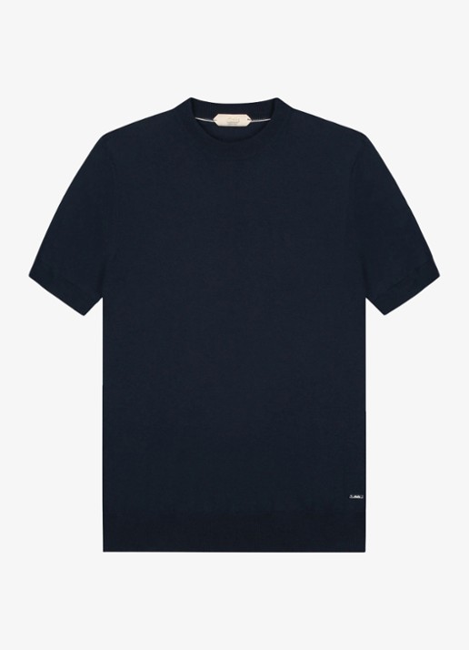 Aurélien T-shirt van merino wol - voorkant navy-410