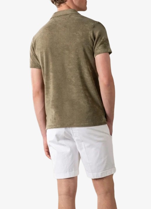 Aurélien Terry regular fit polo van badstof - achterkant olive-300