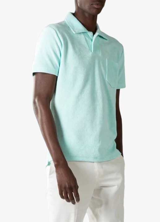 Aurélien Terry regular fit polo van badstof - detail mint-346