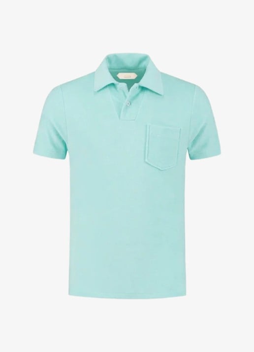 Aurélien Terry regular fit polo van badstof - voorkant 5 mint-346