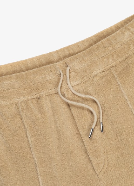 Aurélien Terry straight fit korte broek van badstof - detail 2 beige-260