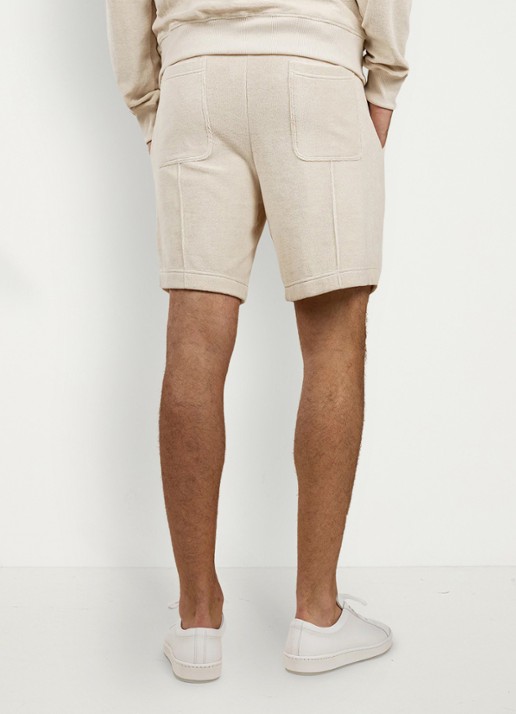 Aurélien Terry straight fit korte broek van badstof - achterkant shell-101
