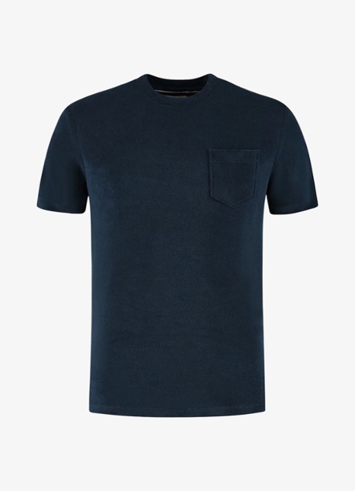 Aurélien Terry Towelling T-Shirt - voorkant 6 navy-410