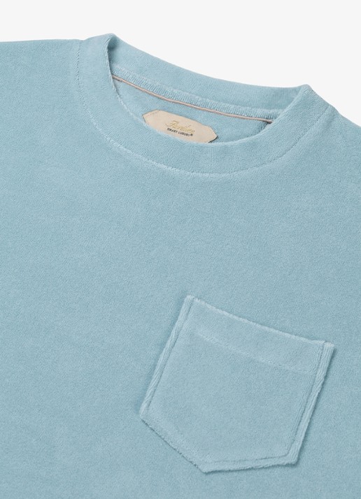 Aurélien Terry Towelling T-Shirt - detail 2 blue turquoise-441
