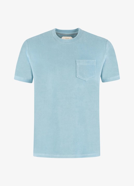 Aurélien Terry Towelling T-Shirt - voorkant 5 blue turquoise-441