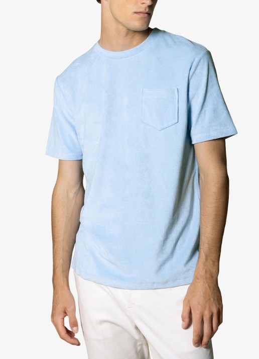 Aurélien Terry Towelling T-Shirt - detail light blue-450