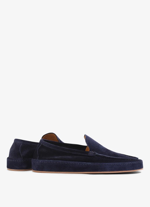 Aurélien Voyager loafer van suède - achterkant dark navy-411 / blauw