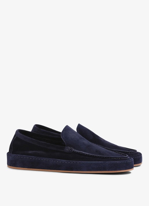 Aurélien Voyager loafer van suède - detail 2 dark navy-411 / blauw