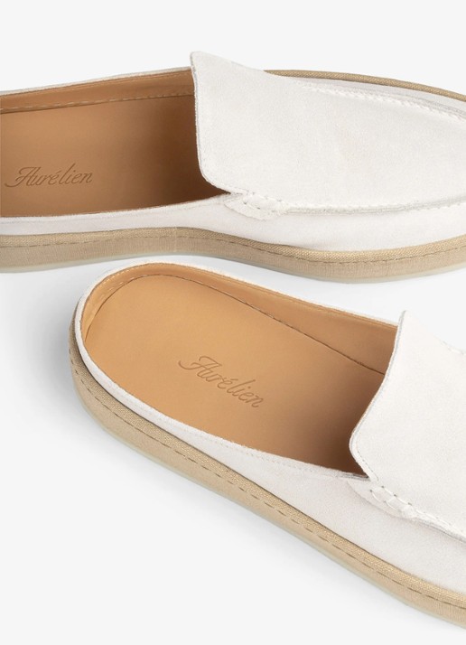 Aurélien Voyager loafer van suède - detail 2 white-110 / wit