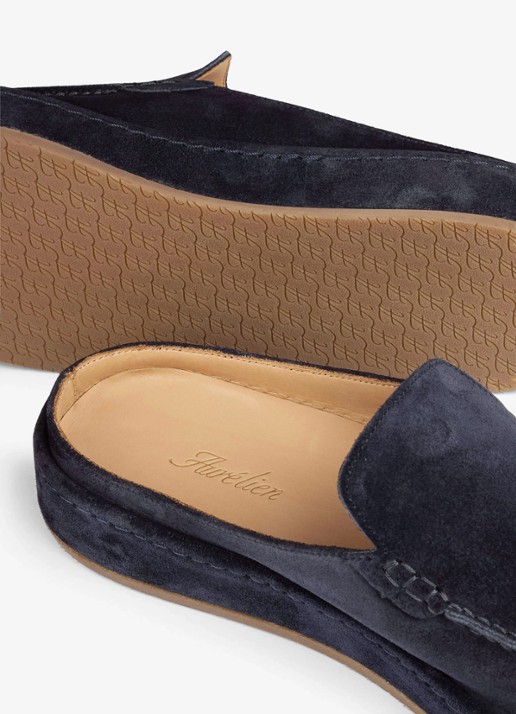 Aurélien Voyager loafer van suède - detail 3 navy-410 / blauw