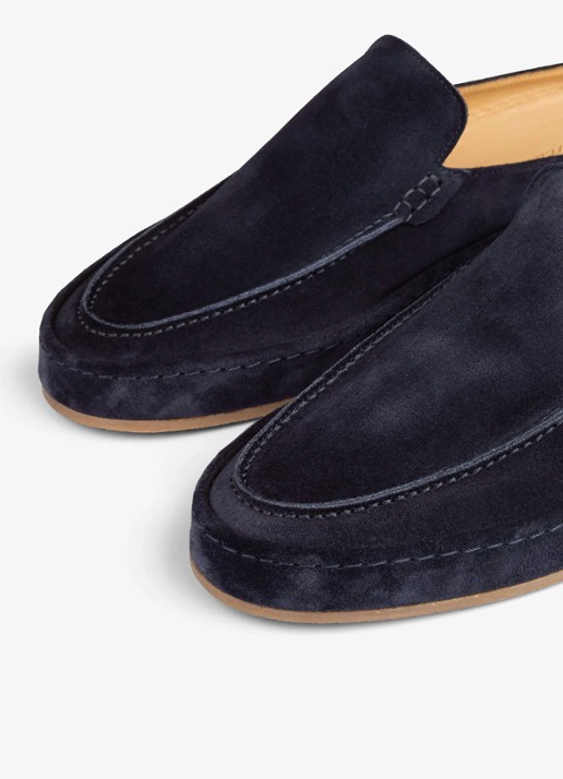 Aurélien Voyager loafer van suède - detail 4 navy-410 / blauw