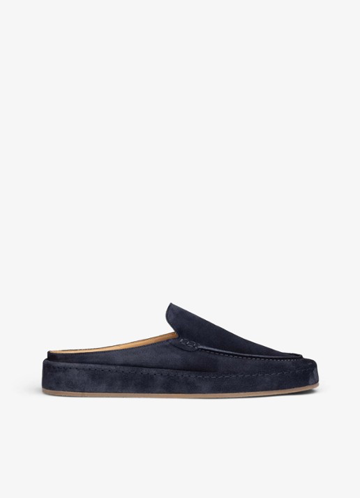 Aurélien Voyager loafer van suède - voorkant 5 navy-410 / blauw