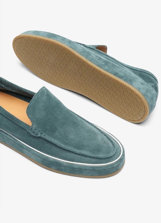 Aurélien Voyager loafer van suède - voorkant 4 sea green-301