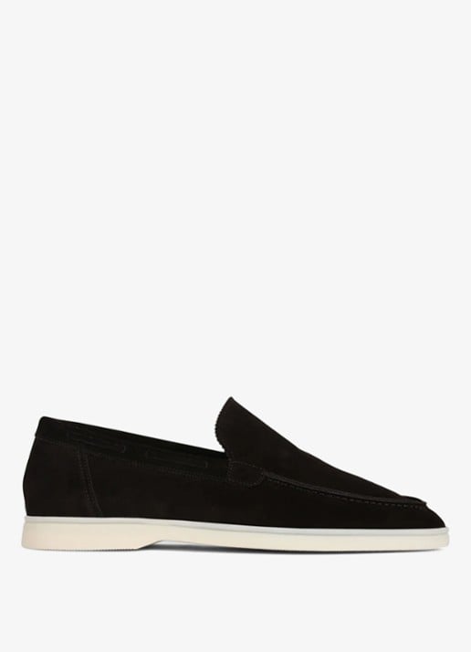 Aurélien Yacht loafer van suède - voorkant 3 black-1 / zwart