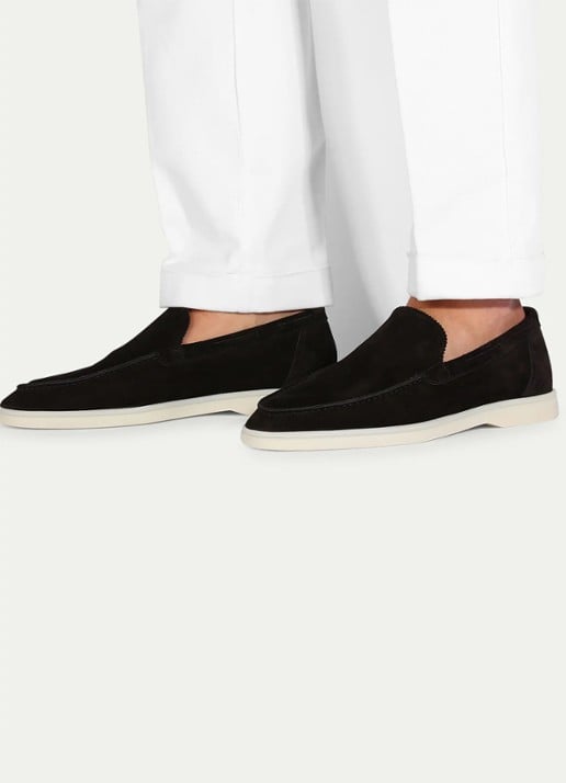Aurélien Yacht loafer van suède - voorkant 4 black-1 / zwart