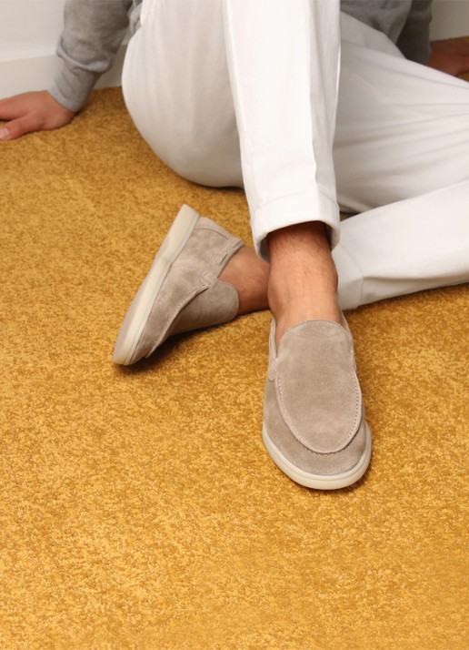 Aurélien Yacht loafer van suède - detail 3 light grey-50 / grijs