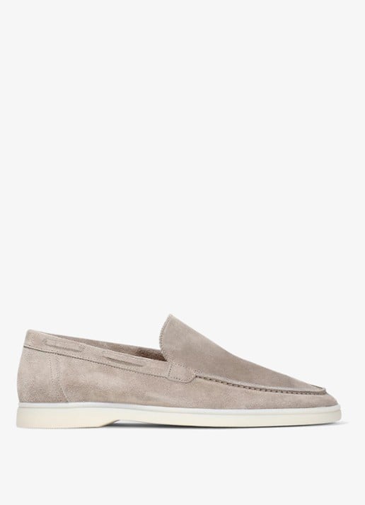 Aurélien Yacht loafer van suède - voorkant 4 light grey-50 / grijs