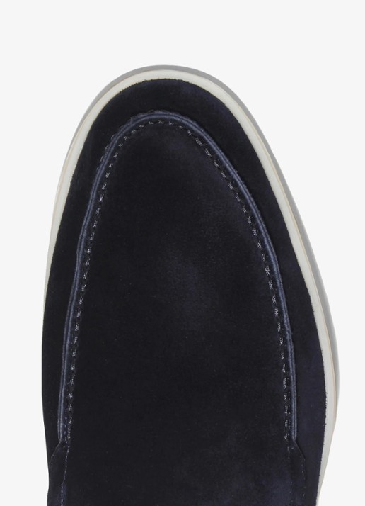 Aurélien Yacht loafer van suède - detail 6 navy-410 / blauw