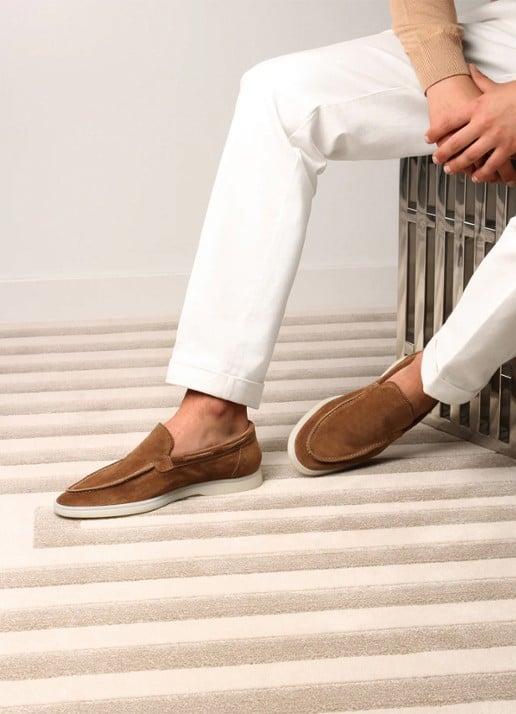 Aurélien Yacht loafer van suède - voorkant 5 caramel-261 / goud
