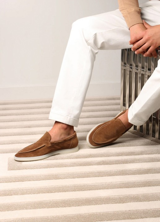 Aurélien Yacht loafer van suède - voorkant 6 caramel-261