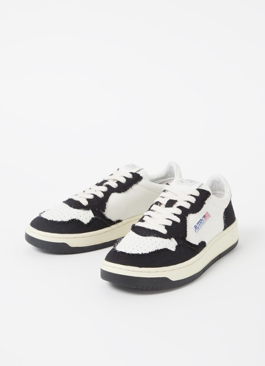 Autry Medalist Low Canvas sneaker van leer - detail zwart