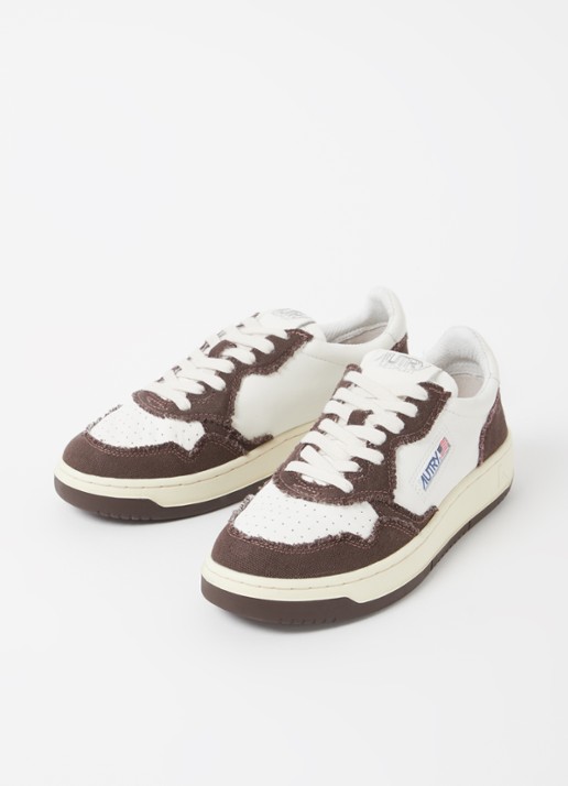 Autry Medalist Low Canvas sneaker van leer - detail 2 donkerbruin