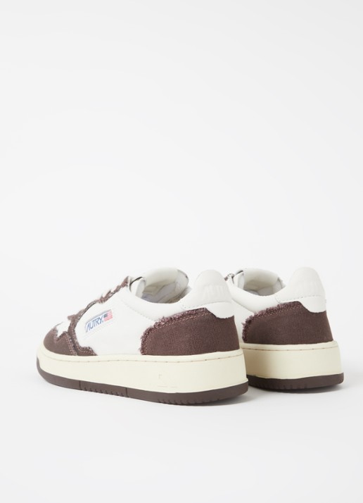 Autry Medalist Low Canvas sneaker van leer - detail 3 donkerbruin