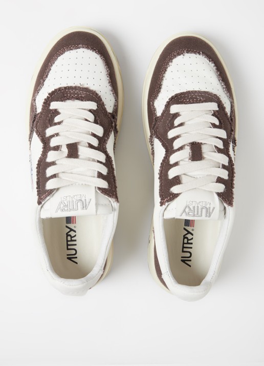 Autry Medalist Low Canvas sneaker van leer - detail 4 donkerbruin