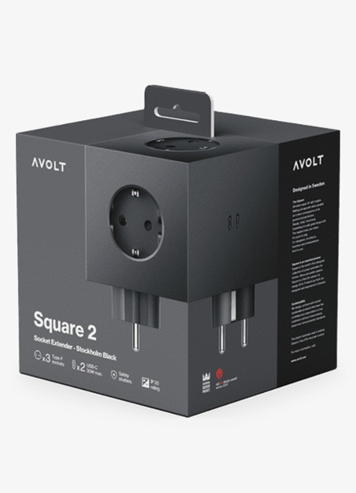 Avolt Square 2 Dual USB-C stekkerdoos 30W - detail 5 zwart