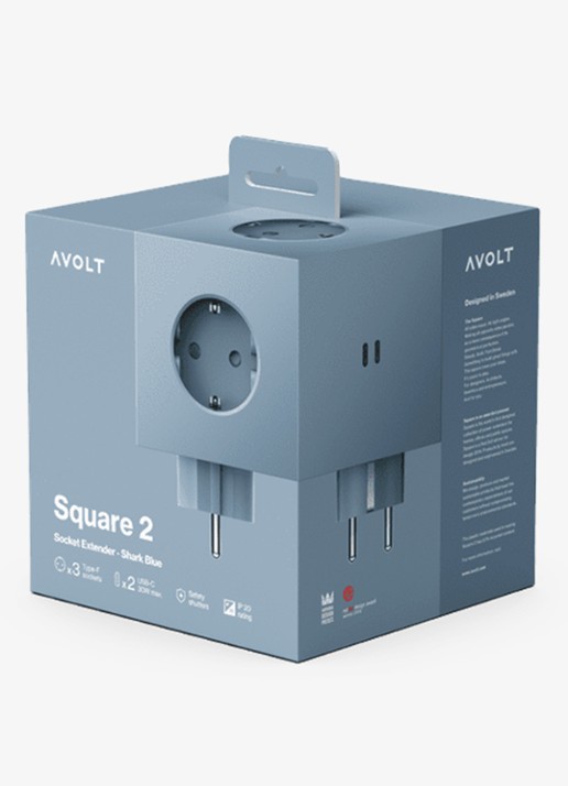 Avolt Square 2 Dual USB-C stekkerdoos 30W - detail 5 blauw