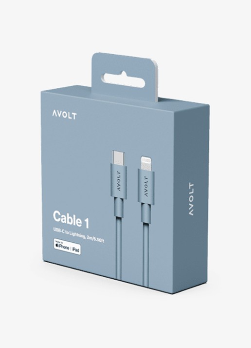 Avolt USB-C to Lightning oplaadkabel 60W - 2 meter - detail 3 blauw