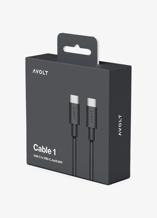 Avolt USB-C to USB-C kabel 100W - 2 meter - detail 3 zwart