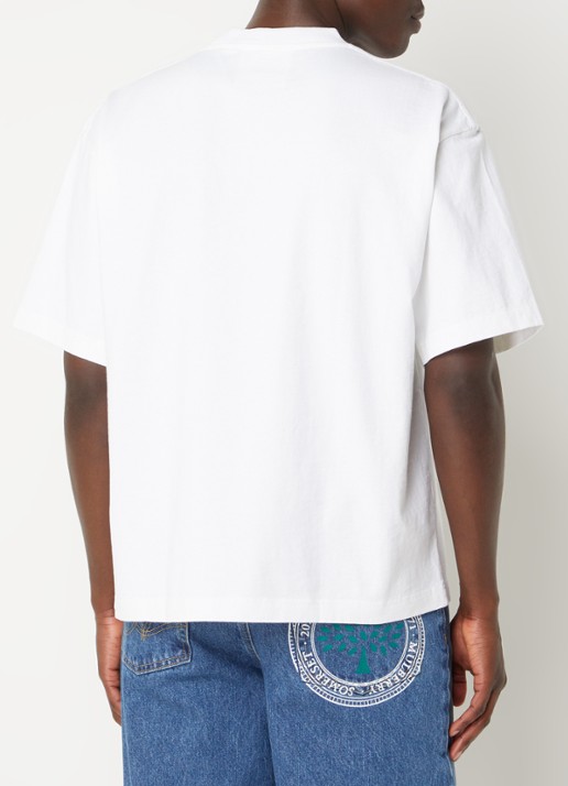 Axel Arigato AA x Mulberry Box Fit T-shirt met logo - unisex - achterkant 2 wit