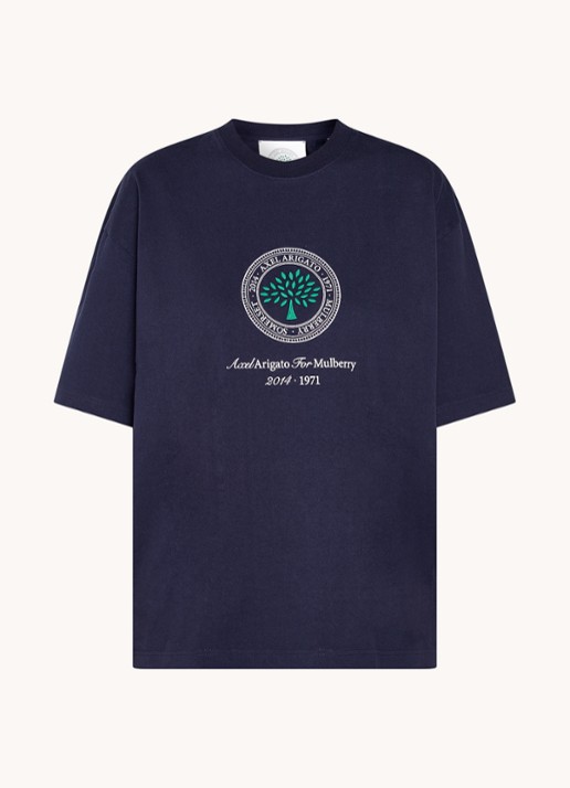 Axel Arigato AA x Mulberry Box Fit T-shirt met logo - unisex - voorkant 5 blauw