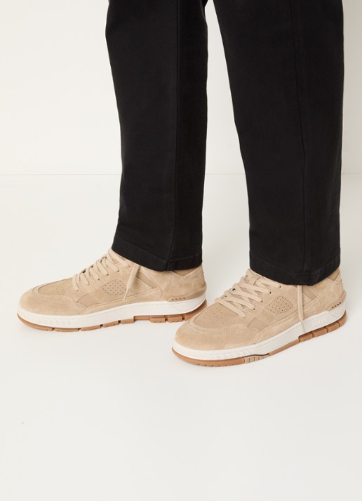 Axel Arigato Area Lo sneaker van suède met details van nubuck - voorkant 2 naturel