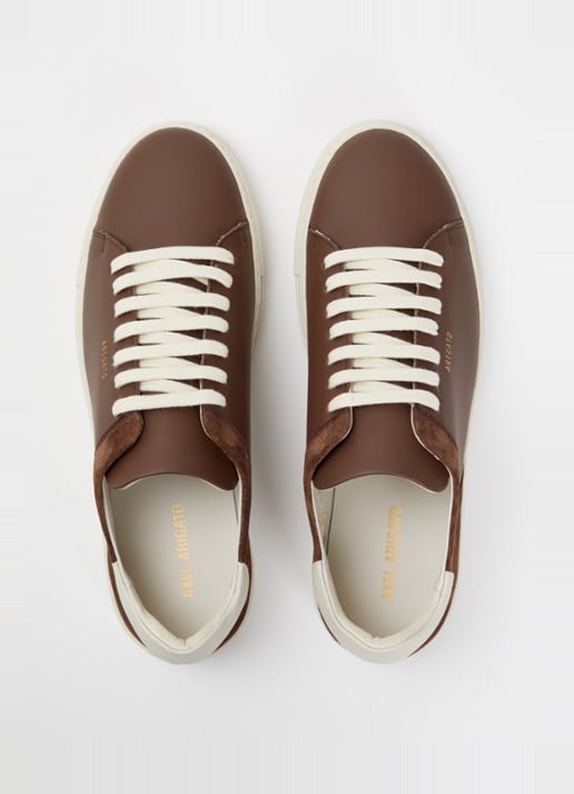 Axel Arigato Clean 90 Split sneaker van leer met details van suède - detail 4 hazelnootbruin